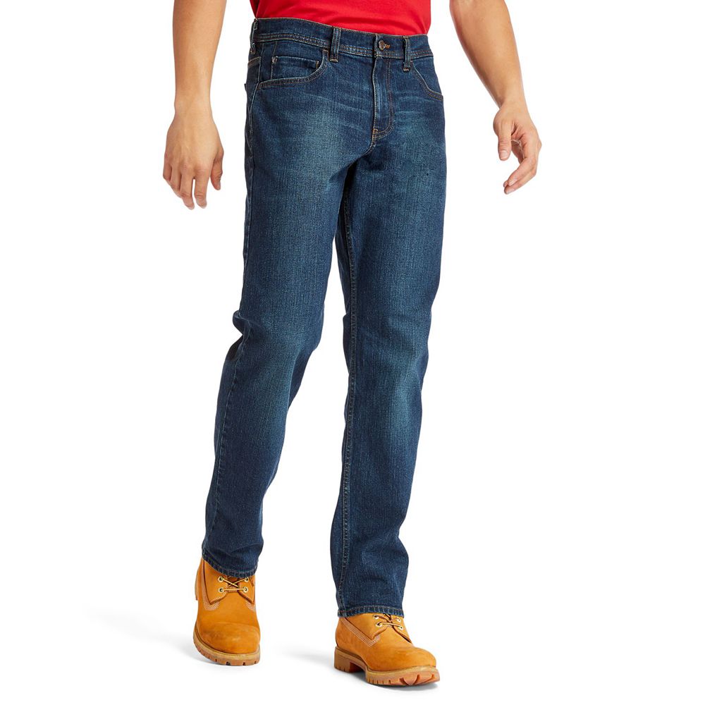 Pantalones Timberland Argentina Hombre - Regular Fit Denim Jeans - Azul Marino - LZCBKS-478